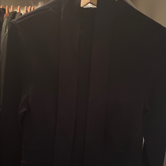 [$700] Scanlan Theodore Crepe Knit V Neck Navy Long Sleeve Dress. size Large - Picture 13 of 13